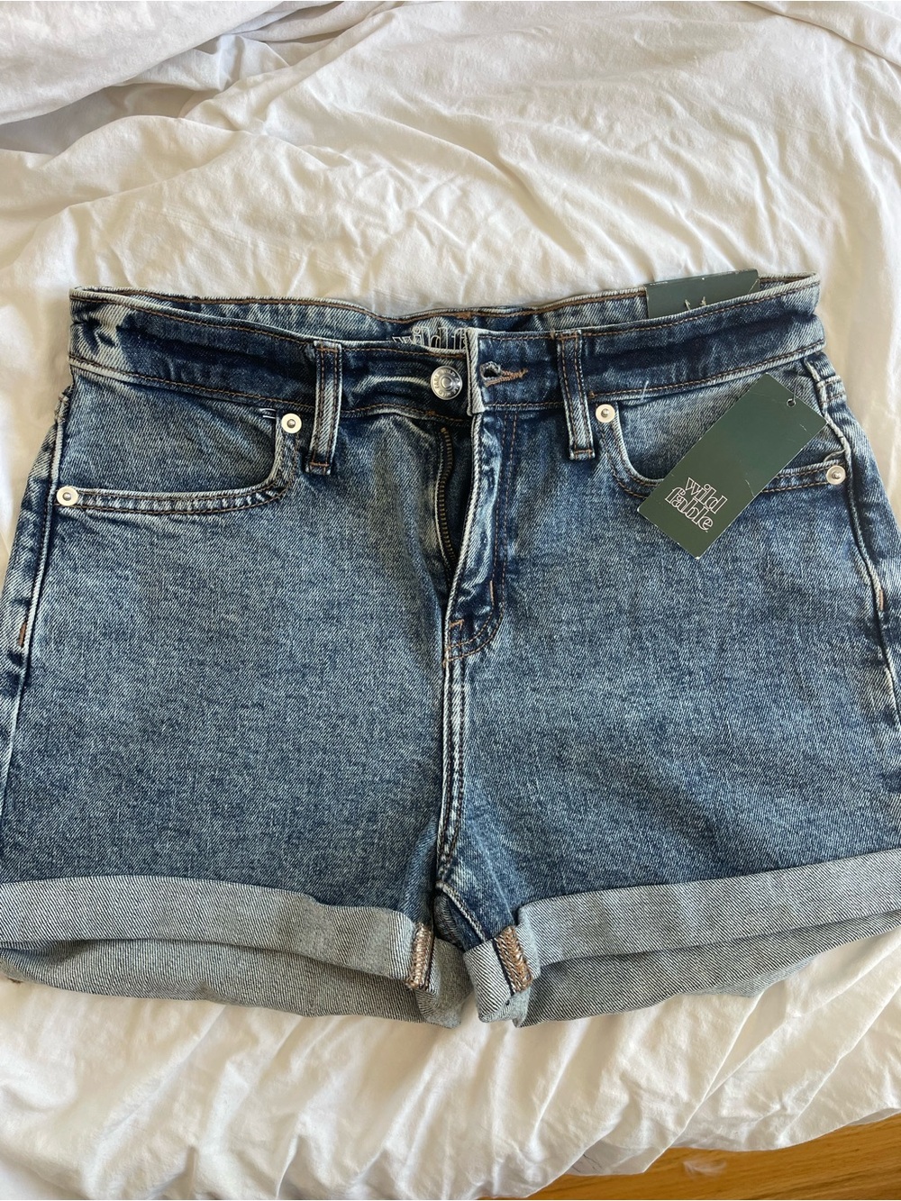 Wild Fable - High-Rise Rolled Hem Denim Shorts